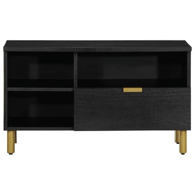 vidaXL - Tv-meubel - 80x33x46 - cm - bewerkt - hout - zwart
