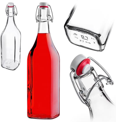KADAX glazen fles 1L 1000 ml voor tincturen wijndranken met mechanische stop