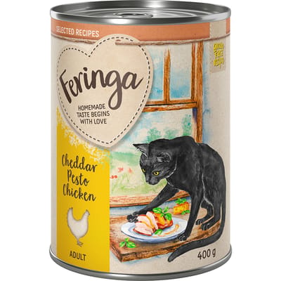 24x400g Kip met Cheddarpesto Feringa Selected Recipes Katten Natvoer