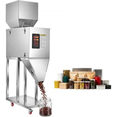 VEVOR Poederdoseermachine, Deeltjesdispenser, Automatische Weeg- en Vulmachine 20-5000g, Intelligent Wegen & Vullen, Roestvrijstalen Constructie, Met Voetpedaal, Ideaal voor Noten, Zaden, Thee, Koffiebonen, Granen en Specerijen