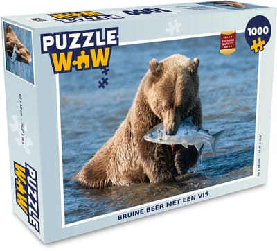 Puzzel Beer - Bruin - Vis - Legpuzzel - Puzzel 1000 stukjes volwassenen