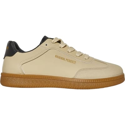 Original Penguin Heren Retro Ronde Neus Flat Sneakers (Crème)
