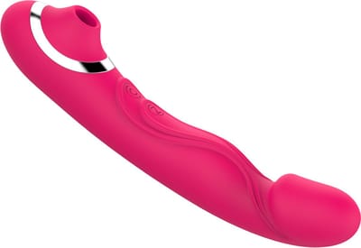 Cupitoys® Luchtdruk vibrator - 2 in 1 - 21,7cm - Roze - 14 standen - Vibrators voor vrouwen en mannen - Sex toys voor vrouwen en mannen