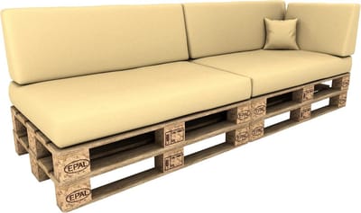 Waterdichte Palletkussenset Beige - Zit- en Rugkussen voor Palletmeubels