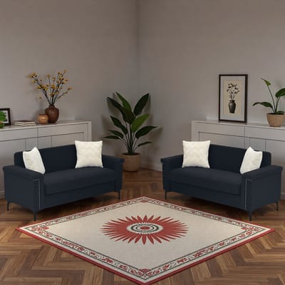 REDOM 2-zits bank 172x73,5 cm van polyester stof, stabiele metalen poten en houten frame