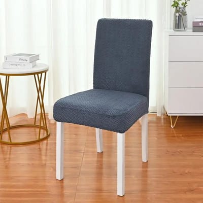 Elastische eetkamerstoelhoes Stretch dikke jacquard keukenstoelhoes hoes voor eetkamer keuken hotel bruiloft banket 1 Piece Chair Cover gray