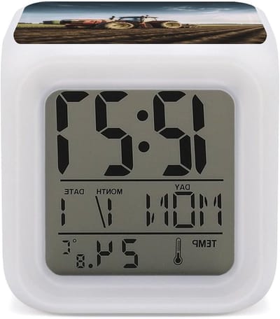 Digitale Wekker - Nachtlampje Klok - Wakker Worden - 7 Kleuren Veranderend - 8 cm - Wit