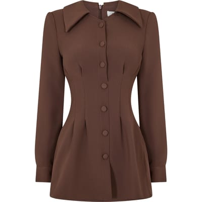 Odd Muse Mini-jurk van geplooid satijn voor dames (Bruin Roodachtig)