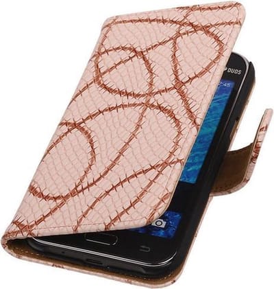 Licht Roze Basketbal Hoesje Samsung Galaxy J1 Booktype Wallet Cover