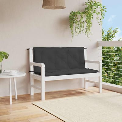 vidaXL - Tuinbankkussen - 120x(50+50)x7 - cm - oxford - stof - zwart