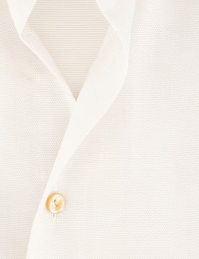 katoenen Eton overhemd creme effen Contemporary Fit