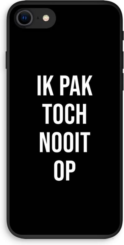 Case Company® - Hoesje geschikt voor iPhone 7 hoesje - Ik pak nooit op - Zwart - Biologisch Afbreekbaar Telefoonhoesje - Bescherming alle Kanten en Schermrand