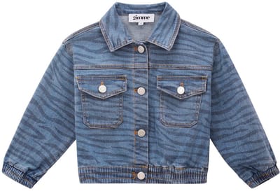 Klassiek Katoen Kinder Jeans jack met Gestreepte Print - 2 Jaar