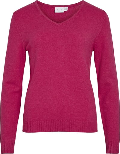 VILA - VIRIL V-NECK L/S KNIT TOP - NOOS - Dames - Gebreide truien