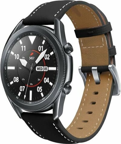 By Qubix - 20mm - Premium Leather bandje - Zwart - Geschikt voor Huawei watch GT 2 (42mm) - Huawei watch GT 3 (42mm) - Huawei watch GT 3 Pro (43mm)