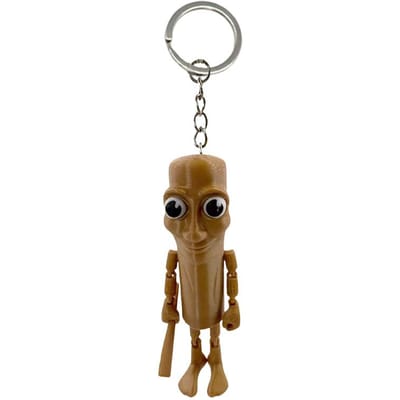 Jouet Collectible Tung Tungtung Sahar Imprimé en 3D, Expression Cerveau Pourri Virale, Homme Bâton en Bois, Convient Pour des Cadeaux Étranges brown