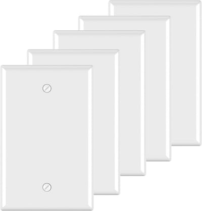 Lege Wandplaten - Blanco Afdekplaten - Stopcontact Afdekken - Onbreekbaar Thermoplastisch - 12.4 x 8 cm - Glanzend Wit