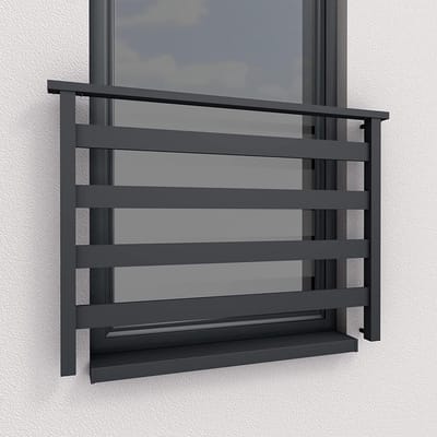Frans Balkon Aluminium Staafhekwerk Antraciet 120x100cm