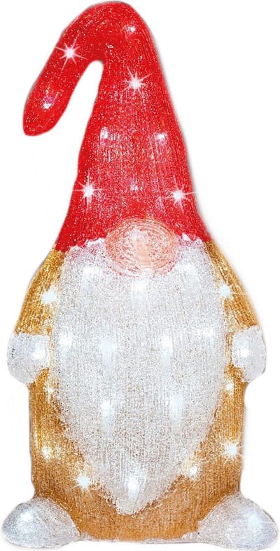 Lumineo Kerstverlichting - gnome-dwerg - 60 LED - 19 x 22 x 44 cm - Verlichte figuren