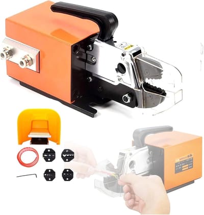 Pneumatische Krimptang - Elektrisch Gereedschap - Bedrading Monteren - Vier Matrijzen Sets - Tot 35mm² - Zilver