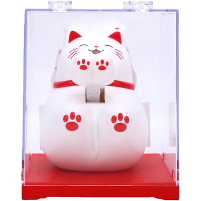 Chat Porte-Bonheur Solaire à Bras Ondulant Joli Chat de la Fortune Feng Shui Statue pour Tableau de Bord de Voiture Décoration de Table