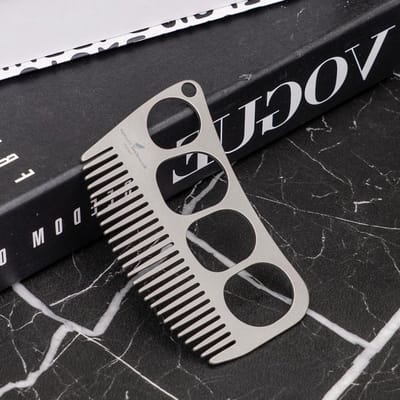 Titanium Kam voor Mannen en Vrouwen, 2mm Dikke Antistatische Pocketkam voor Haar en Baard, Ideaal voor Kamperen en Reizen