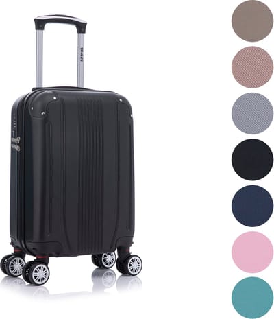 TRALEX - Levante - Kleine Handbagage - 27L - 51x34x20cm - ABS - Harde schaal - Cijferslot - Lichtgewicht - Flexibel - Duurzaam - Stille (rubberen) wielen - Dubbele Spinner-wielen - Zwart