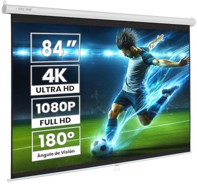 Handmatig projectorscherm 84 inch met 171 x 128 cm zichtbereik - Muur of Plafondmontage
