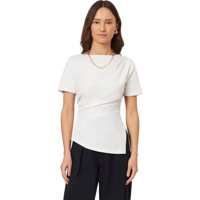 Scotch & Soda Gathered Asymmetric Tee Brilliant White Taglia: XS | Maglie Sportivi Outlet | Donna | Bianco