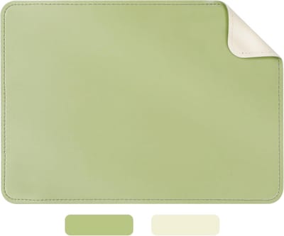 Famanu – Mousepad 280 x 200 mm - muismat muismat voor laptop - bureauafdekking - dubbele voorkant (beige - groen)