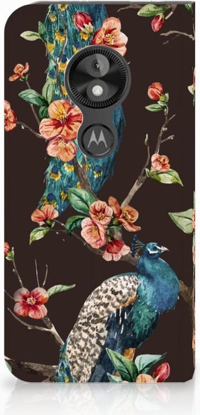 Motorola Moto E5 Play Hoesje maken Pauw met Bloemen