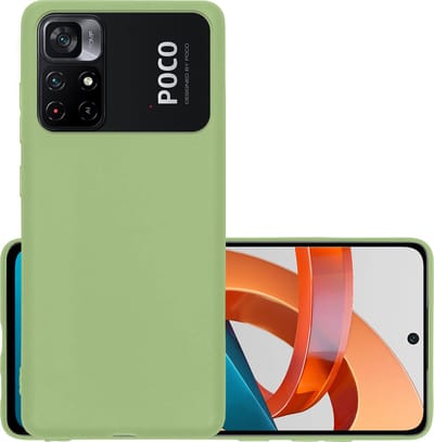 Hoesje - Geschikt voor Xiaomi Poco M4 Pro 5G - Sterk & Shockproof - Hoes Cover - Siliconen Case - Groen