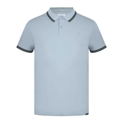 Firetrap Heren Lazer-logo katoenen poloshirt (Blauw/Zwart)
