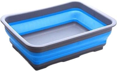 Inklapbare afwasteil – Opvouwbare wastobbe – Inklapbare wasbak – Compacte, ruimtebesparende en multifunctionele opvouwbare teil – Ideaal voor afwassen, kamperen, campers en het wassen van groenten – Afmetingen: 37 x 37 x 11,8 cm