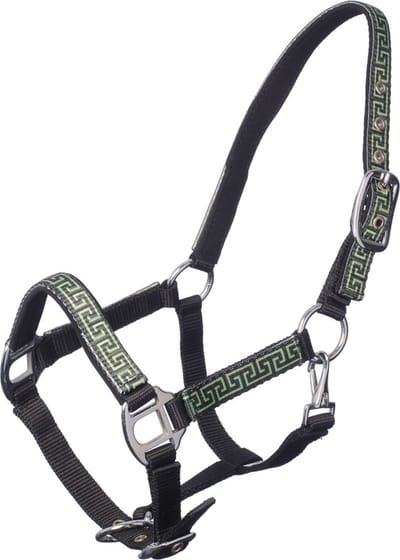 MHS Halster Satin Mini Jaarling Zwart Lime