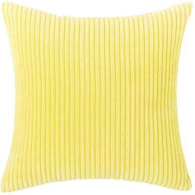 Dailygoods- Kussenslopen Set van 2 - Ribfluwelen Kussenhoezen - Decoratieve Sierkussens - 50 x 50 cm - Corduroy - Citroengeel