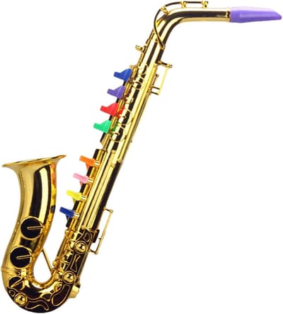 Speelgoed Saxofoon - Muziek Speelgoed - Muziek Leren - Duurzaam ABS Materiaal - 13 x 9.5 x 3.6 cm - Goud
