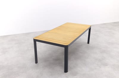 General tuintafel 220x100 cm. - aluminium royal grey frame / teak