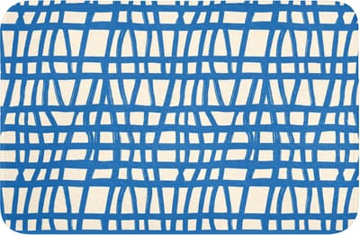 WC mat 60x40 cm - Antislip - Ruitpatroon - Blauw - Crème - Toiletmat - Vloermat - Douchemat - Toilet tapijt - Toiletmatten