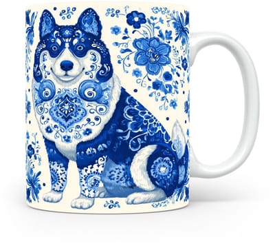 Mok Husky Beker voor koffie of tas voor thee, cadeau voor dierenliefhebbers, moeder, vader, collega, vriend, vriendin, kantoor, opa, oma, hond, kerst, sinterklaas, verjaardag