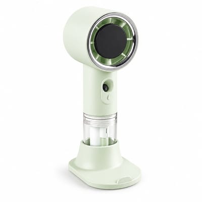 VHV - Handventilator - Mini ventilator - Draagbare ventilator - Met watervernevelaar - 3 snelheden - Oplaadbaar - USB - Voor op reis, kantoor en vakantie - 15.6 cm - Groen