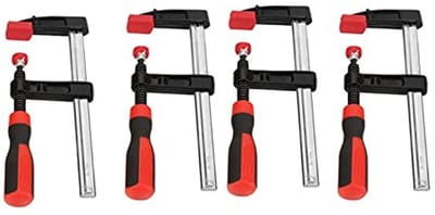 Dailygoods - Timmerwerk Houtwerk - 4-delige Heavy Duty F-klemmen - Snel en eenvoudig te gebruiken - Zilver - Houtbewerking - Perfect voor doe-het-zelf...