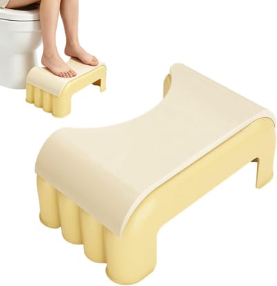 Toilet Voetenbankje - Hurk Opstapje - Ontlasten Vergemakkelijken - Antislip Stabiliteit - 39x24x39 cm - Geel