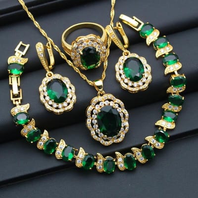 Romantiek Prachtige Mooie Dame Bruiloft Sieradenset Zirkoon Licht Luxe Dinerfeest Bruiloft Sieradenset 6 yards