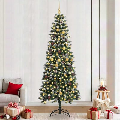 vidaXL - Kunstkerstboom - Groen - 240 - cm - PVC - en - Plastic - en - Staal
