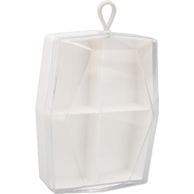 Boîte à Éponges de Maquillage à 4 Compartiments Couvercle Transparent Anti-Poussière Formes Géométriques Support pour Houppette white