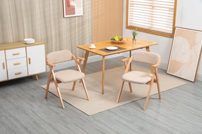MODENUIT Klapstoel - Set Van 2 - Opvouwbaar Met Armleuningen - Voor Eetkamer, Keuken En Feest - Massief Hout Khaki