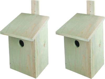 2x Stuks doe-het-zelf houten vogelhuisjes/nestkasten 23 cm - Vogelnestjes voor tuinvogeltjes - Bouwpakket nestkastjes