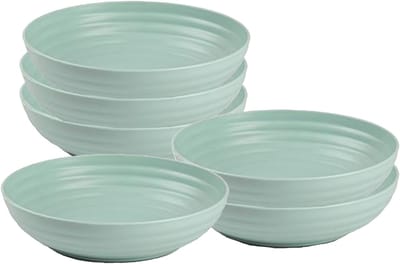 Plasticforte Soepkommen - 6x - D22 x H5.5 cm - groen - kunststof - onbreekbaar - servies