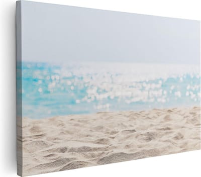 Artaza Canvas Schilderij Zeezicht - 30x20 cm - Klein - Wanddecoratie Kust - Muurdecoratie Strand - Schilderijen Op Canvas